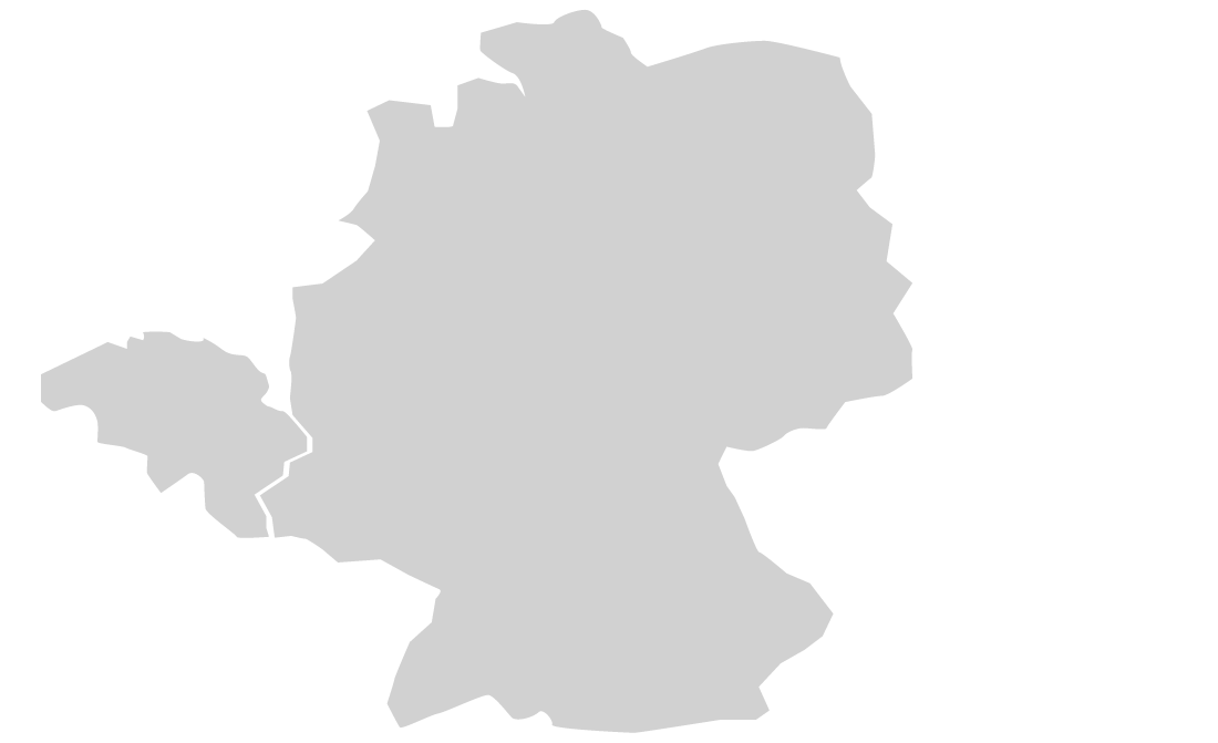 Karte: Deutschland und Belgien | europäische Länder mit TWE Standorten